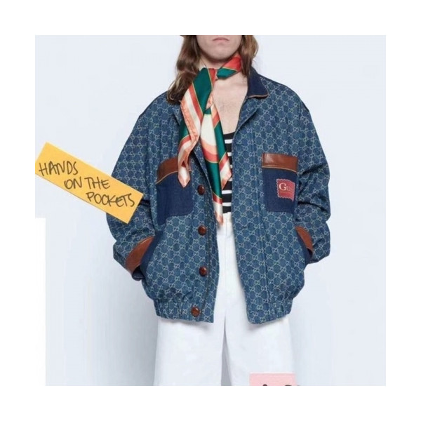 ✨[구찌]Gucci 2020 Mens Logo Casual Denim Jackets - 구찌 2020 남성 로고 캐쥬얼 데님 자켓 Guc03160x.Size(m - 2xl).블루