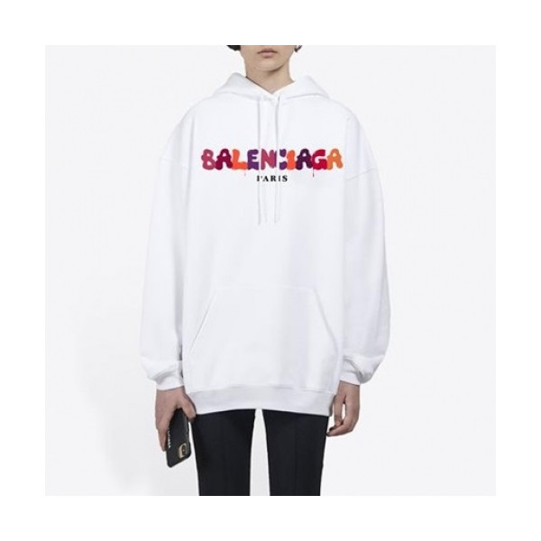 ✨[발렌시아가]Balenciaga 2020 Mm/Wm Logo Cotton Hoodie - 발렌시아가 2020 남/녀 로고 코튼 후디 Bal0854x.Size(xs - l).화이트