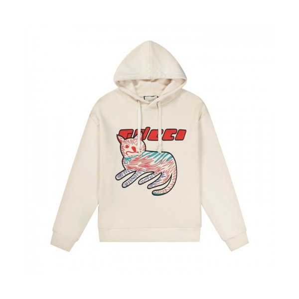 ✨[구찌]Gucci 2020 Mm/Wm Logo Casual Oversize Cotton Hooded - 구찌 2020 남/녀 로고 캐쥬얼 오버사이즈 코튼 후드티 Guc03174x.Size(s - l).아이보리