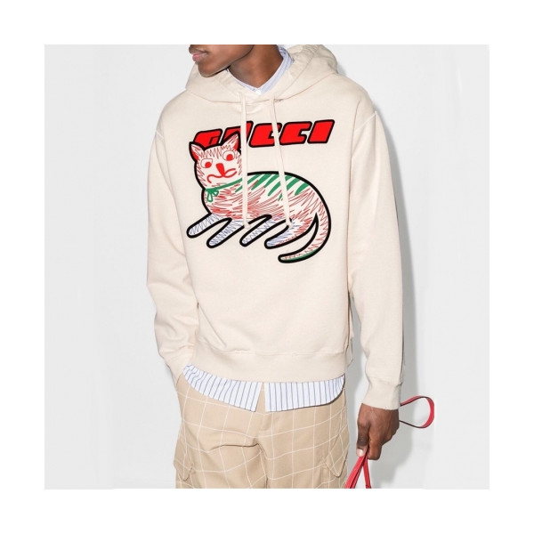 ✨[구찌]Gucci 2020 Mm/Wm Logo Casual Oversize Cotton Hooded - 구찌 2020 남/녀 로고 캐쥬얼 오버사이즈 코튼 후드티 Guc03227x.Size(xs - xl).아이보리