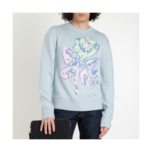 ✨[디올]Dior 2020 Mm/Wm Retro Logo Crew-neck Sweaters - 디올 2020 남/녀 레트로 로고 크루넥 스웨터 Dio01026x.Size(s - l).블루