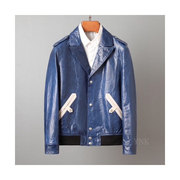 ✨[1:1]Saint Laurent 2020 Mens Classic Leather Jackets - 입생로랑 2020 남성 클래식 가죽 자켓 Ysl0105x.Size(m - 3xl).블루