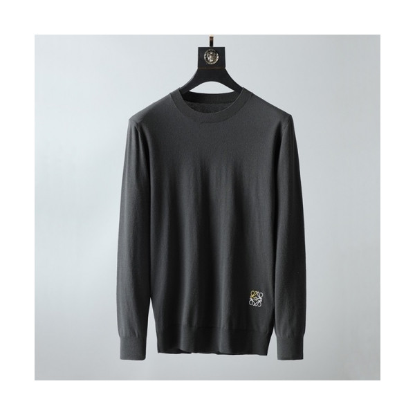 ✨[로에베]Loewe 2020 Mens Logo Crew-neck Wool Sweaters - 로에베 2020 남성 로고 크루넥 울 스웨터 Loe0337x.Size(m - 3xl).다크그레이