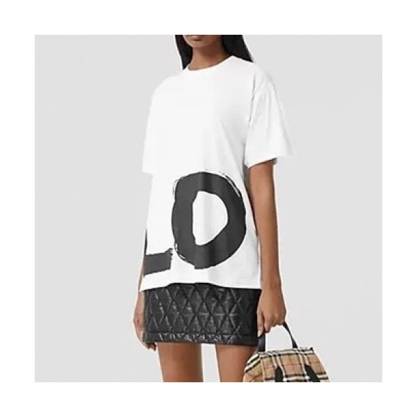 ✨Burberry Mm/Wm Logo Cotton Short Sleeved Tshirts - 버버리 2021 남/녀 로고 코튼 반팔티 Bur03735x.Size(s - 2xl).화이트