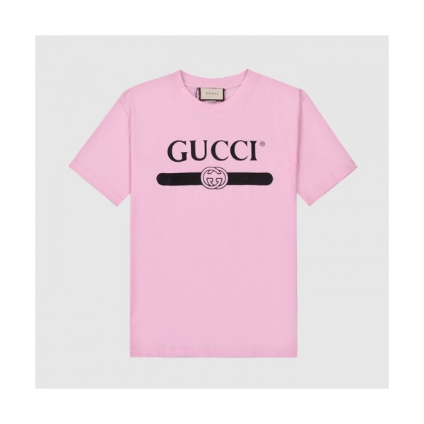 ✨[매장판]Gucci 2021 Mm/Wm Logo Short Sleeved Tshirts - 구찌 2021 남/녀 로고 반팔티 Guc03519x.Size(s - l).핑크