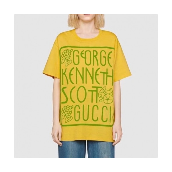 ✨[매장판]Gucci 2021 Mm/Wm Logo Short Sleeved Tshirts - 구찌 2021 남/녀 로고 반팔티 Guc03521x.Size(xs - l).옐로우