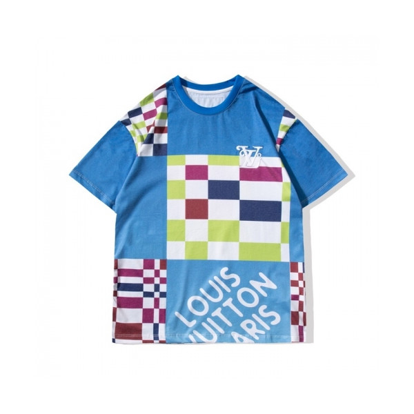 ✨[루이비통]Louis vuitton 2021 Mm/Wm Logo Short Sleeved Tshirts - 루이비통 2021 남/녀 로고 반팔티 Lou02692x.Size(xs - l).블루