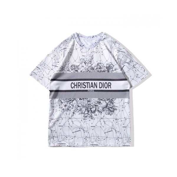✨[디올]Dior 2021 Mm/Wm Casual Crew-neck Short Sleeved Tshirts - 디올 2021 남/녀 캐쥬얼 크루넥 반팔티 Dio01175x.Size(s - 2xl).화이트