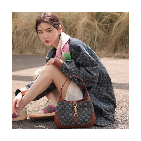 ✨[구찌]Gucci 2021 GG Denim Jackie 1961 Hobo Bag,27.5cm - 구찌 2021 GG 데님 재키 1961 호보백,27.5cm,GUB1274,네이비