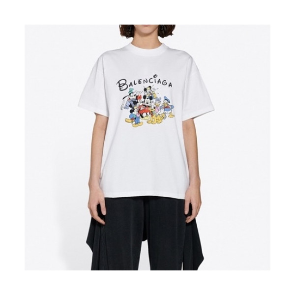 ✨[굿템]Balenciaga 2021 Mm/Wm Logo Cotton Short Sleeved Tshirts White - 발렌시아가 2021 남/녀 로고 코튼 반팔티 Bal0999x Size(xs - l) 화이트