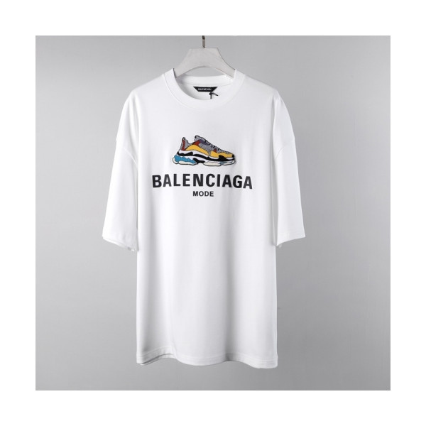 ✨[굿템]Balenciaga 2021 Mm/Wm Logo Cotton Short Sleeved Tshirts White - 발렌시아가 2021 남/녀 로고 코튼 반팔티 Bal01001x Size(xs - m) 화이트