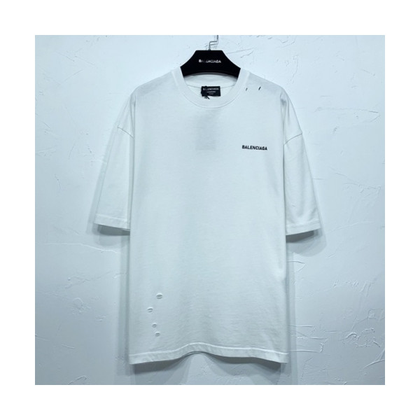 ✨[굿템]Balenciaga Mm/Wm Logo Cotton Short Sleeved Tshirts White - 발렌시아가 2021 남/녀 로고 코튼 반팔티 Bal01005x Size(xs - m) 화이트