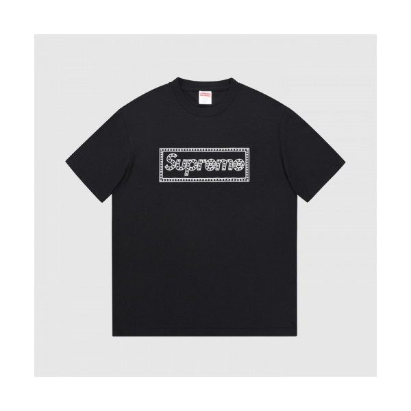 ✨[굿템]Supreme Mens Logo Cotton Short Sleeved Tshirts Black - 슈프림 2021 남성 로고 코튼 반팔티 Sup0118x Size(s - xl) 블랙