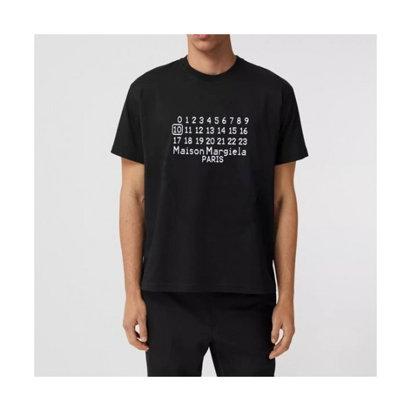 ✨[인기템]Maison margiela Mm/Wm Deserve Printing Cotton Short Sleeved Tshirts Black - 메종 마르지엘라 2021 남/녀 프린팅 코튼 반팔티 Mai0044x Size(s - xl) 블랙