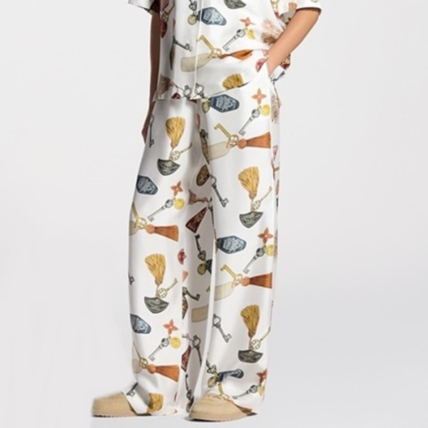 ✨루이비통 여성 프린트 실크 트윌 팬츠- Louis vuitton Womens Printed Silk Twill Pants
