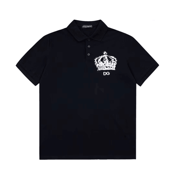 ✨[돌체앤가바나]Dolce&Gabbana 2023 Mens Logo Silket Short Sleeved Polo Tshirts - 돌체앤가바나 2023 남성 로고 실켓 폴로 반팔티 Dol0287x.Size(m - 3xl).블랙