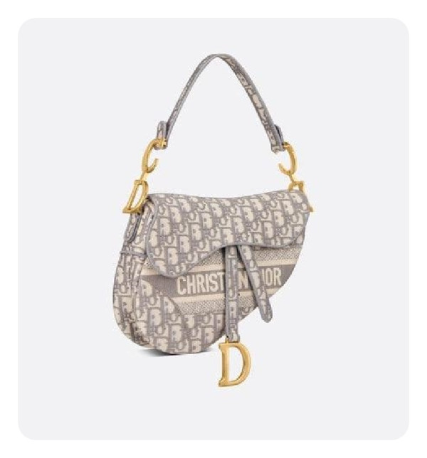 ✨디올 그레이 오블리크 자수 새들 백- Dior Oblique Embroidery Saddle Bag- di2622z