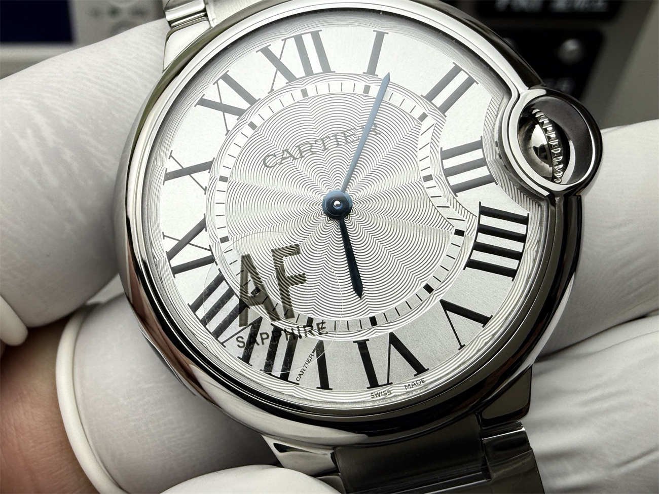 AF 공장 까르띠에 발롱 블루 레플리카 36mm 쿼츠 남녀공용 스틸 모델 - 이미지 2