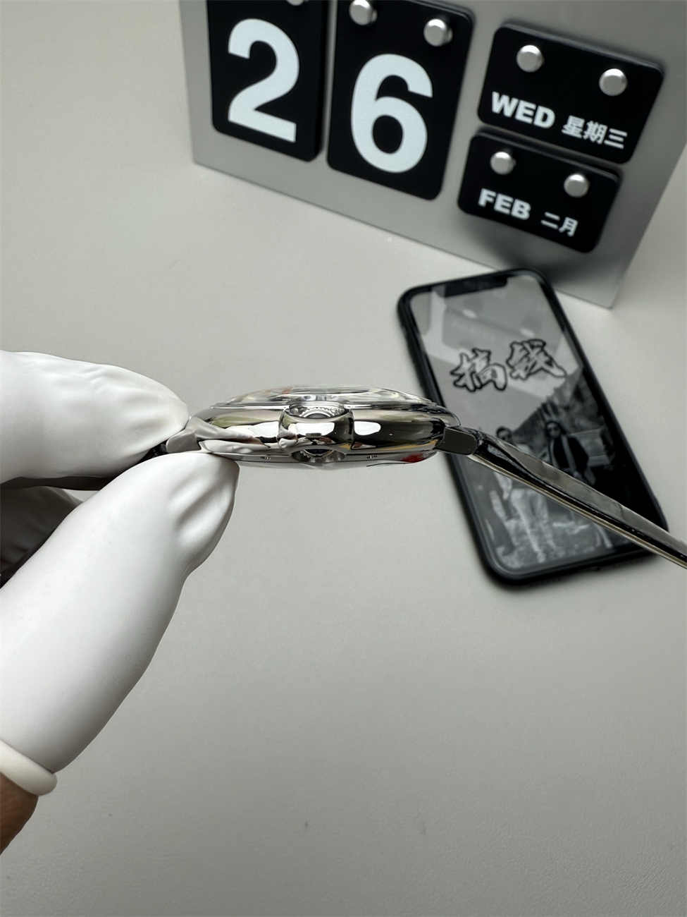 AF 공장 까르띠에 발롱 블루 42mm 가죽 스트랩 레플리카 오토매틱 데이트 - 이미지 7