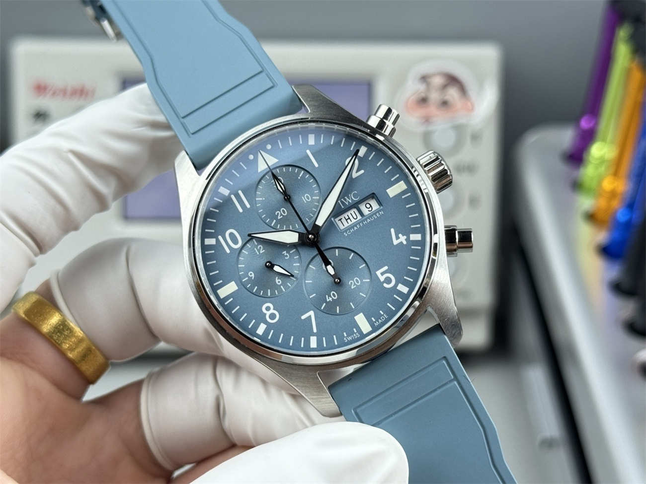 IWC Pilot IW389409 Replica – Miramar Blue AMG Chronograph Watch - Image 3