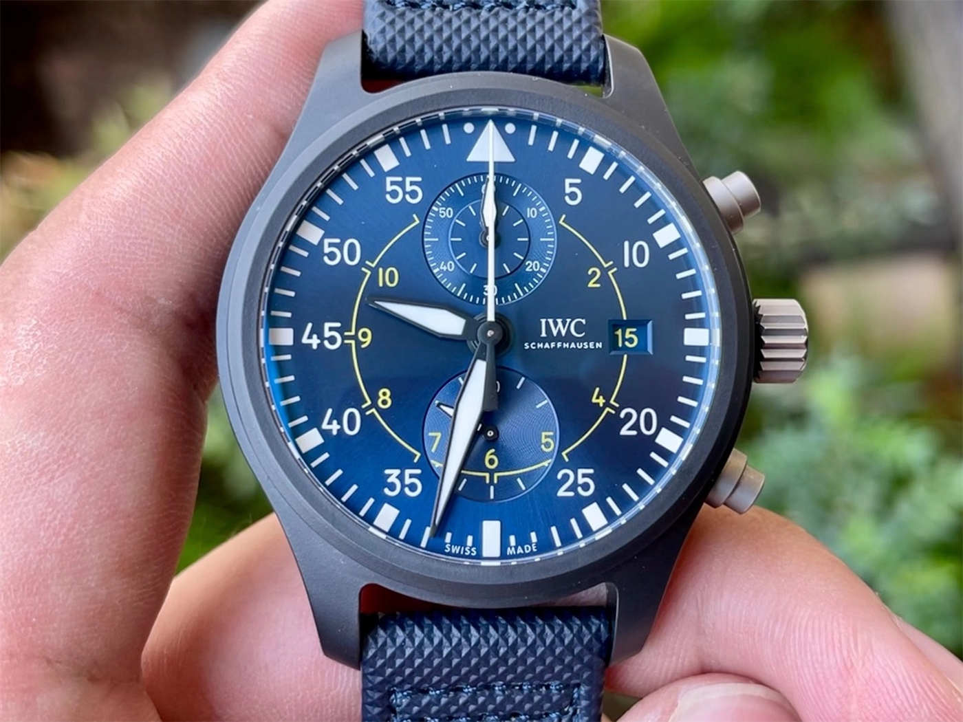 ZF 공장 IWC 파일럿 레플리카 IW389008 블루 엔젤스 세라믹 크로노그래프